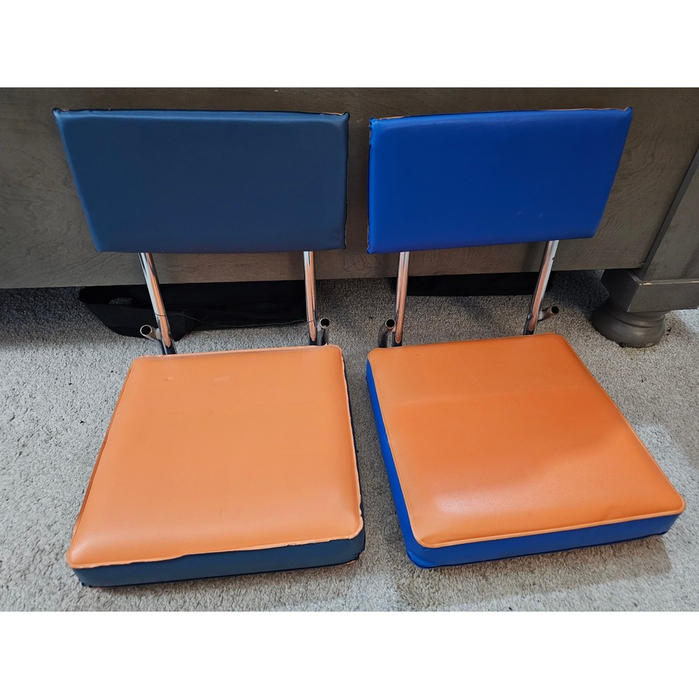 Florida Gators Bleacher Chair Seats Folding stadium Backrest Cushion 2pc 1980's